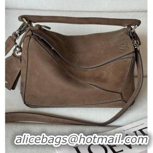Inexpensive Loewe Small Featherlight Puzzle bag in grained nubuck Tundra L3008 2026