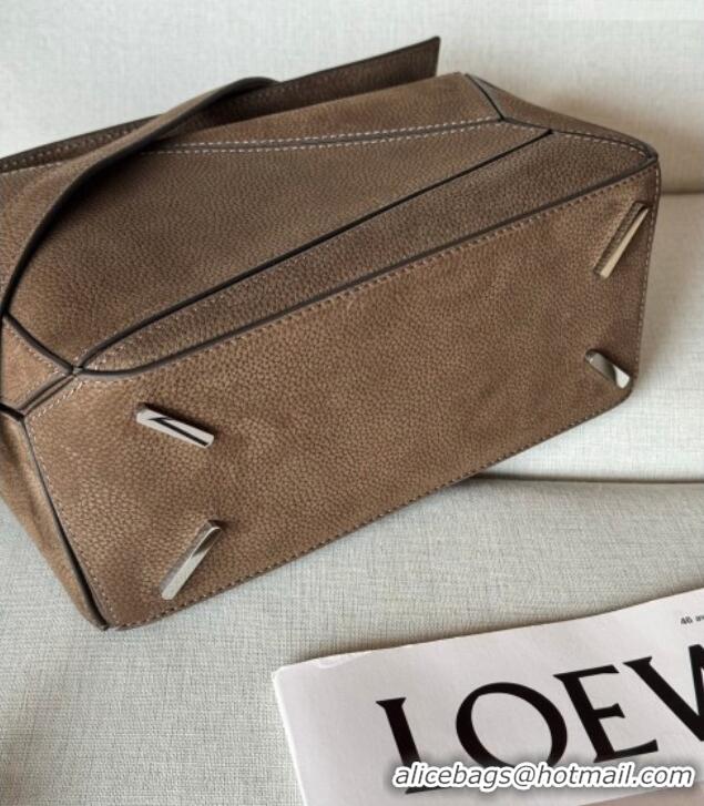 Inexpensive Loewe Small Featherlight Puzzle bag in grained nubuck Tundra L3008 2026