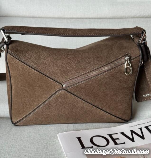 Inexpensive Loewe Small Featherlight Puzzle bag in grained nubuck Tundra L3008 2026