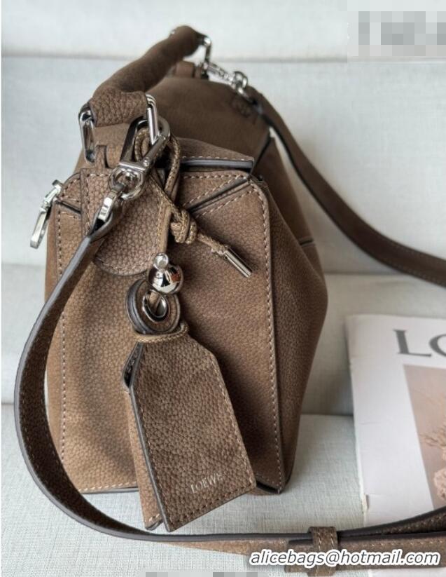Inexpensive Loewe Small Featherlight Puzzle bag in grained nubuck Tundra L3008 2026