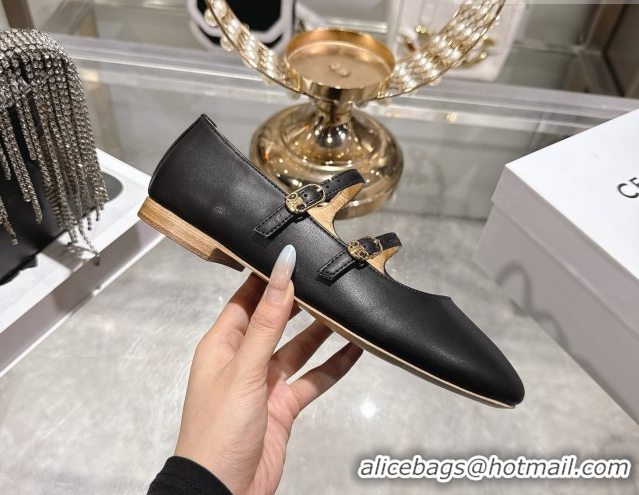 Discount Celine Les Ballerines Flat in Calfskin Leather with Double Straps Black 1209047 2026