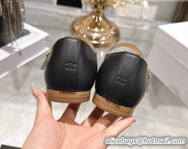 Discount Celine Les Ballerines Flat in Calfskin Leather with Double Straps Black 1209047 2026