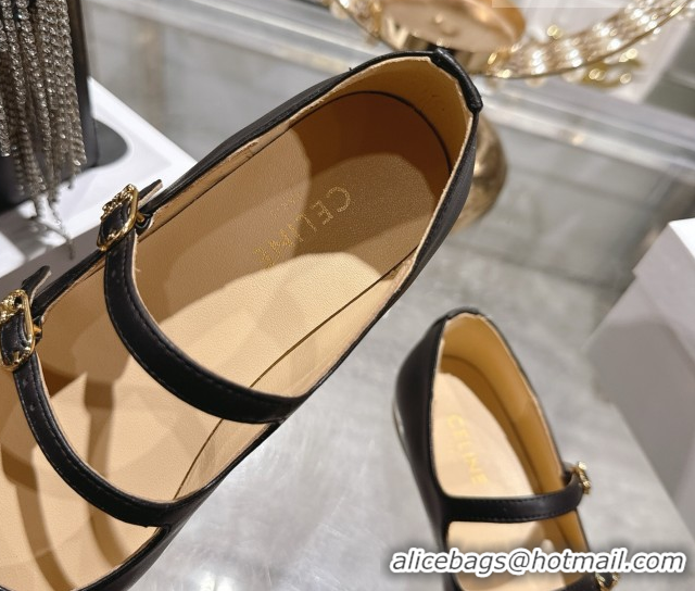 Discount Celine Les Ballerines Flat in Calfskin Leather with Double Straps Black 1209047 2026