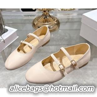 Low Cost Celine Les Ballerines Flat in Calfskin Leather with Double Straps Nude Pink 1209048 2026
