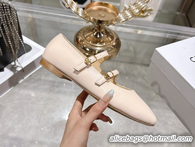 Low Cost Celine Les Ballerines Flat in Calfskin Leather with Double Straps Nude Pink 1209048 2026