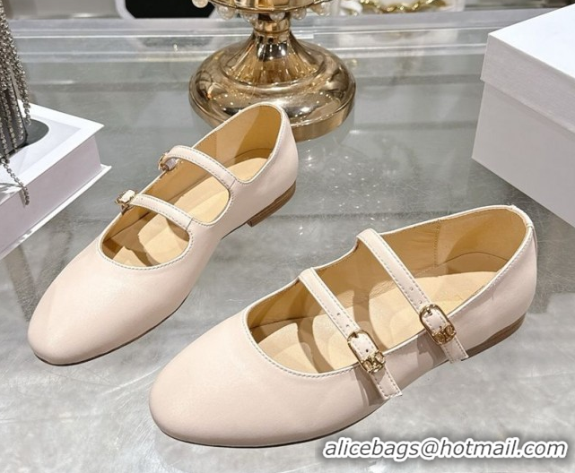 Low Cost Celine Les Ballerines Flat in Calfskin Leather with Double Straps Nude Pink 1209048 2026