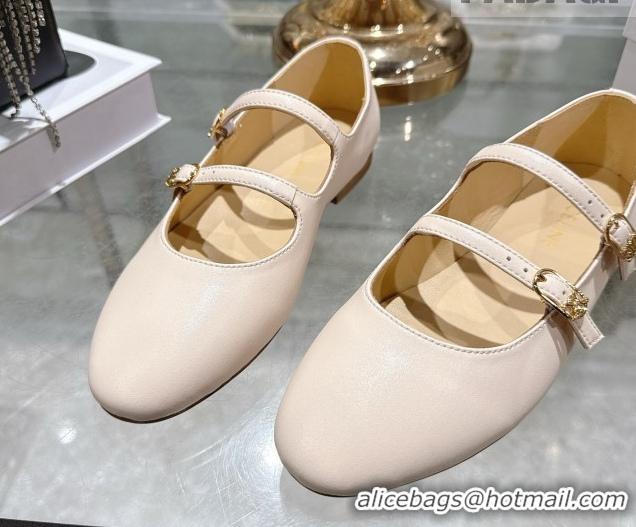 Low Cost Celine Les Ballerines Flat in Calfskin Leather with Double Straps Nude Pink 1209048 2026