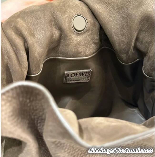 Famous Brand Loewe Medium Flamenco clutch bag in grained nubuck Tundra L1062 2026