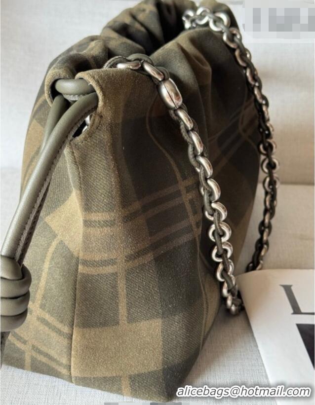 Top Quality Loewe Medium Flamenco purse in tartan suede 1774 Khaki/Green 2026