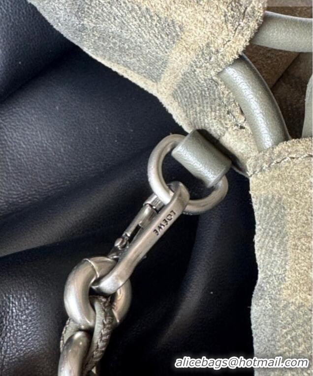 Top Quality Loewe Medium Flamenco purse in tartan suede 1774 Khaki/Green 2026