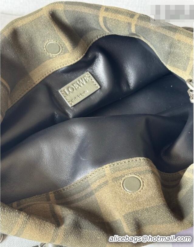 Top Quality Loewe Medium Flamenco purse in tartan suede 1774 Khaki/Green 2026