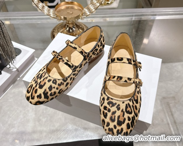 Charming Celine Les Ballerines Flat in Leopard Printed Hairy with Double Straps 1209050 2026