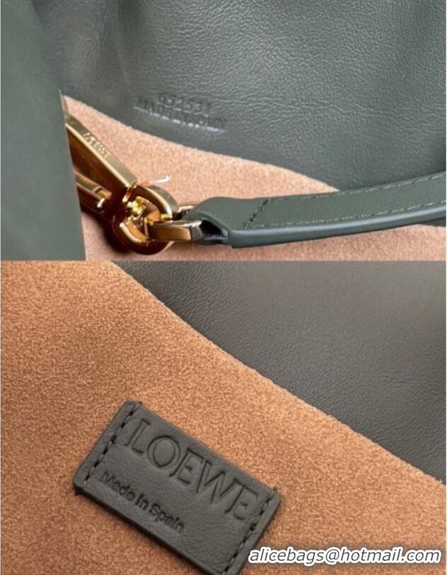 Promotional Loewe Medium Flamenco clutch bag Landscape in nappa calfskin leather 262585 Bottle Green/Ochre Yellow 2026