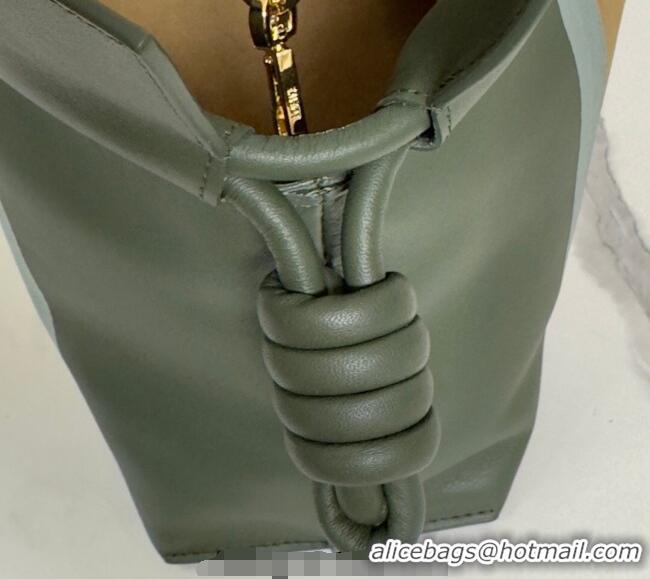 Promotional Loewe Medium Flamenco clutch bag Landscape in nappa calfskin leather 262585 Bottle Green/Ochre Yellow 2026