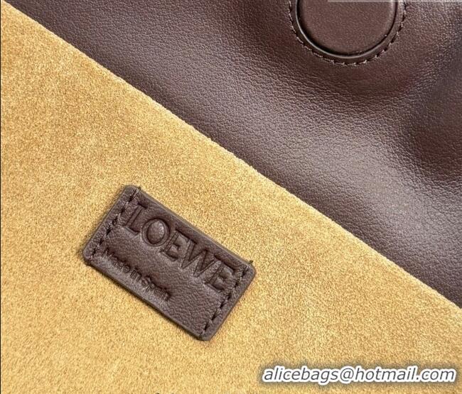 Discount Loewe Medium Flamenco clutch bag Landscape in nappa calfskin leather 262585 Chocolate/Light Moss Green 2026
