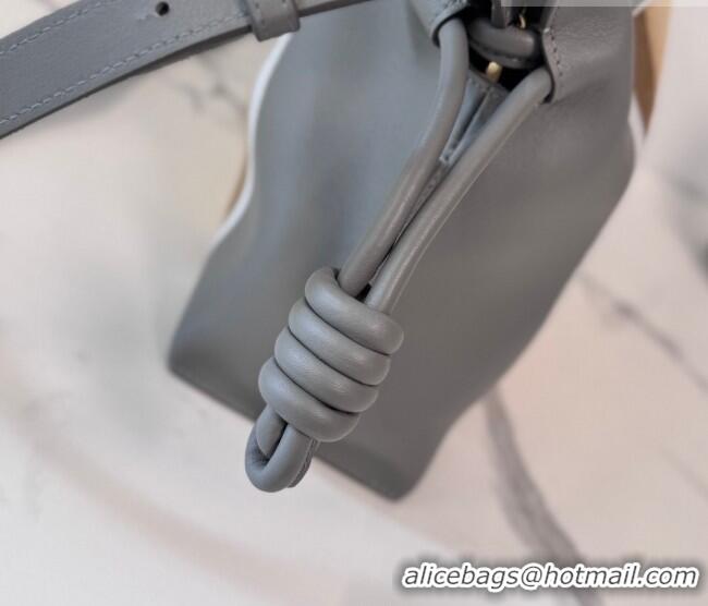 Super Quality Loewe Medium Flamenco clutch bag Landscape in nappa calfskin leather 262585 Sparkling Grey/Butter Yellow 2