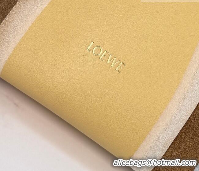 Super Quality Loewe Medium Flamenco clutch bag Landscape in nappa calfskin leather 262585 Sparkling Grey/Butter Yellow 2