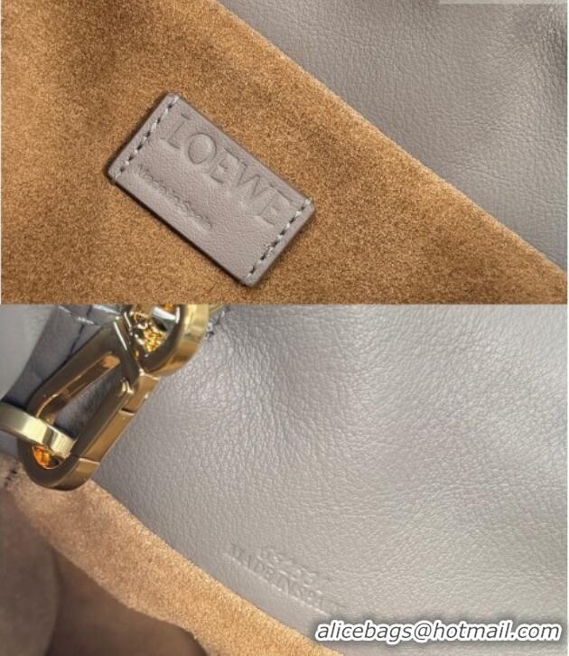 Super Quality Loewe Medium Flamenco clutch bag Landscape in nappa calfskin leather 262585 Sparkling Grey/Butter Yellow 2