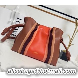 Top Quality Loewe Medium Flamenco clutch bag Landscape in nappa calfskin leather 262585 Pecan Brown/Parrot Pink 2026