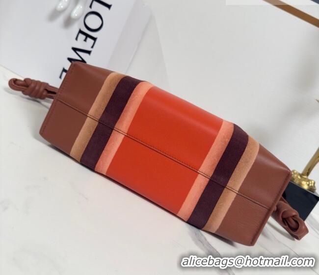 Top Quality Loewe Medium Flamenco clutch bag Landscape in nappa calfskin leather 262585 Pecan Brown/Parrot Pink 2026