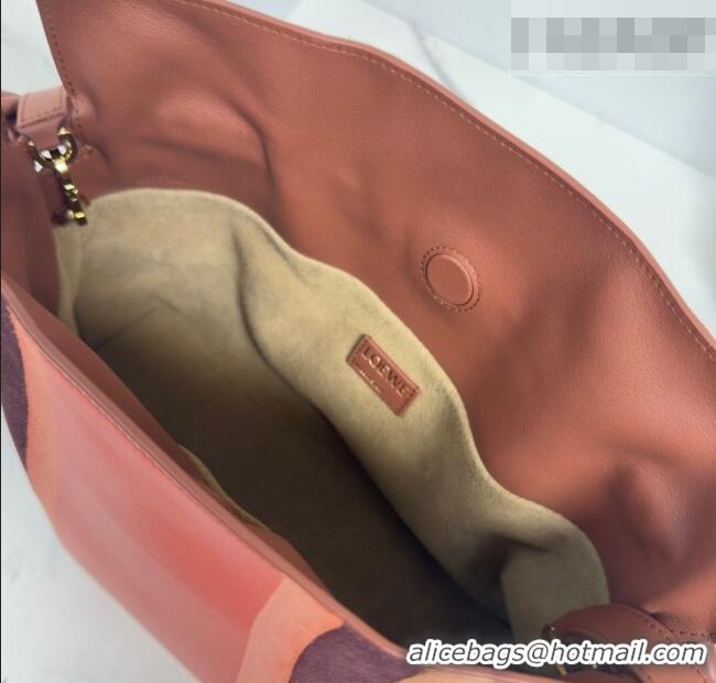 Top Quality Loewe Medium Flamenco clutch bag Landscape in nappa calfskin leather 262585 Pecan Brown/Parrot Pink 2026