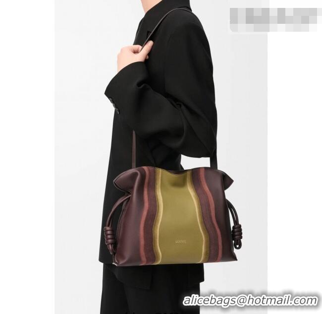 Top Quality Loewe Medium Flamenco clutch bag Landscape in nappa calfskin leather 262585 Pecan Brown/Parrot Pink 2026