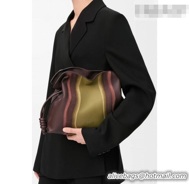Top Quality Loewe Medium Flamenco clutch bag Landscape in nappa calfskin leather 262585 Pecan Brown/Parrot Pink 2026