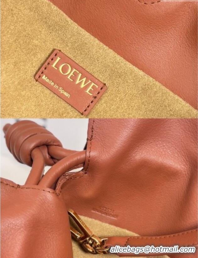 Top Quality Loewe Medium Flamenco clutch bag Landscape in nappa calfskin leather 262585 Pecan Brown/Parrot Pink 2026