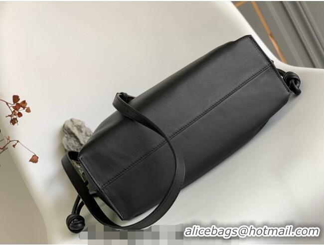 Luxury Cheap Loewe Flamenco Medium Clutch Bag in Nappa Calfskin Leather 10856 Black 2025