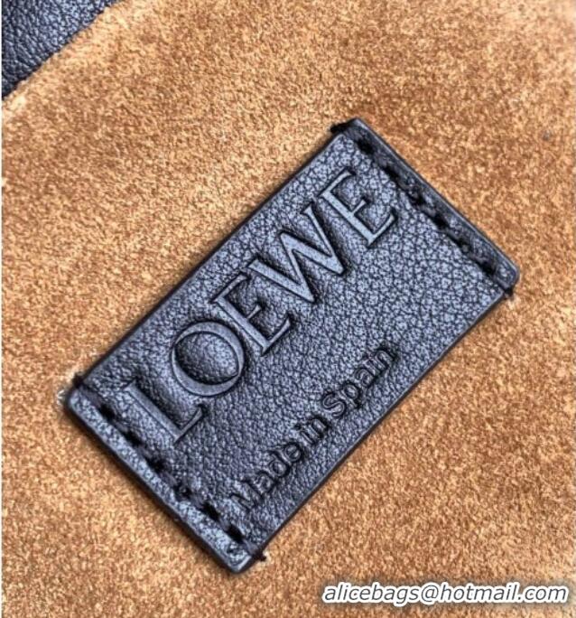 Luxury Cheap Loewe Flamenco Medium Clutch Bag in Nappa Calfskin Leather 10856 Black 2025