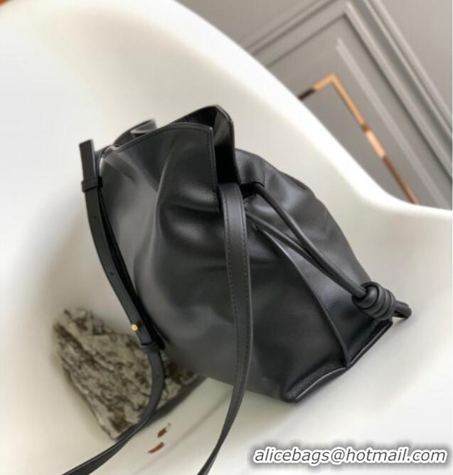 Luxury Cheap Loewe Flamenco Medium Clutch Bag in Nappa Calfskin Leather 10856 Black 2025