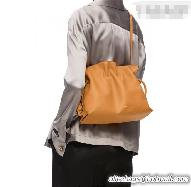 Trendy Design Loewe Flamenco Medium Clutch in Nappa Calfskin Leather 262386 Warm Desert Yellow 2026