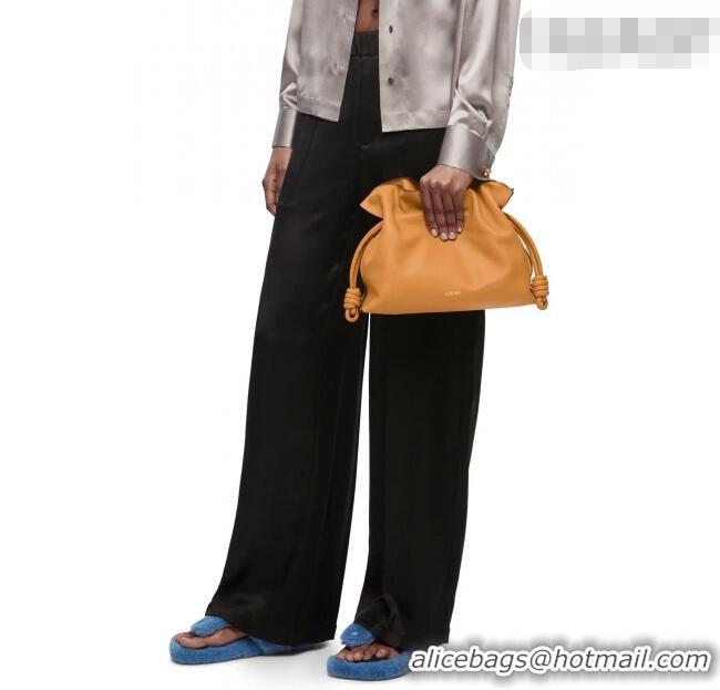 Trendy Design Loewe Flamenco Medium Clutch in Nappa Calfskin Leather 262386 Warm Desert Yellow 2026