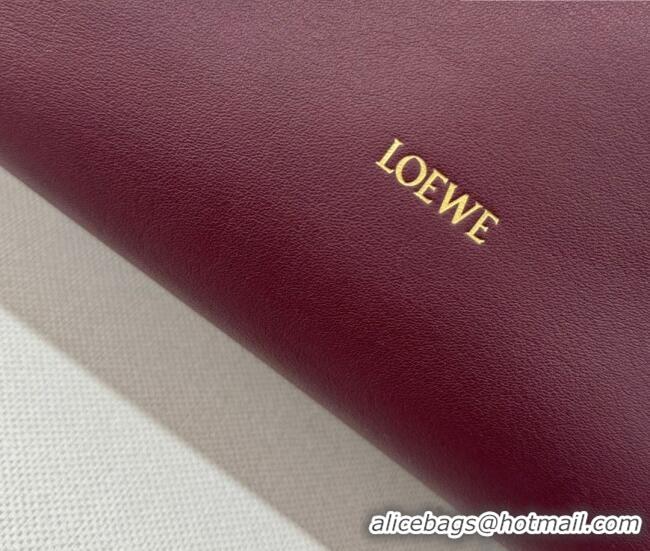 Top Grade Loewe Flamenco Medium Clutch in Nappa Calfskin Leather 262386 Dark Burgundy 2026