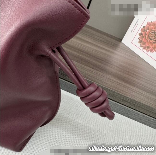 Top Grade Loewe Flamenco Medium Clutch in Nappa Calfskin Leather 262386 Dark Burgundy 2026