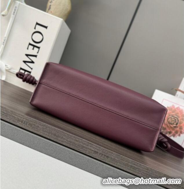 Top Grade Loewe Flamenco Medium Clutch in Nappa Calfskin Leather 262386 Dark Burgundy 2026
