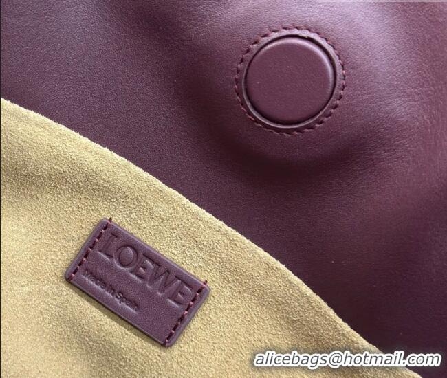 Top Grade Loewe Flamenco Medium Clutch in Nappa Calfskin Leather 262386 Dark Burgundy 2026