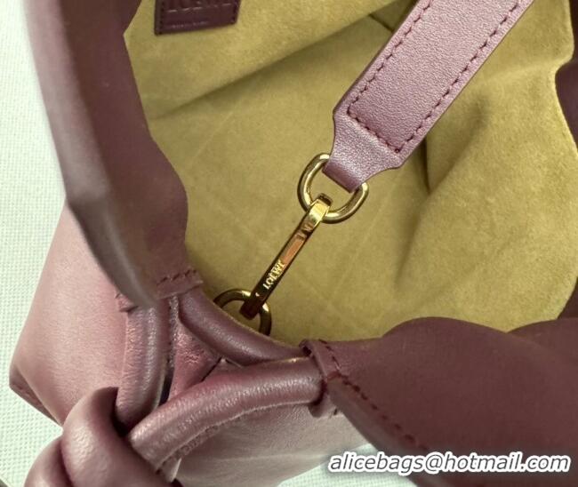 Top Grade Loewe Flamenco Medium Clutch in Nappa Calfskin Leather 262386 Dark Burgundy 2026