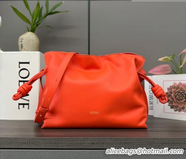 Good Taste Loewe Flamenco Medium Clutch in Nappa Calfskin Leather 262386 Orange 2026