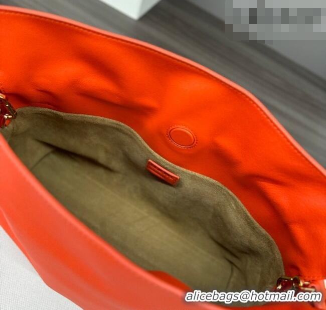 Good Taste Loewe Flamenco Medium Clutch in Nappa Calfskin Leather 262386 Orange 2026