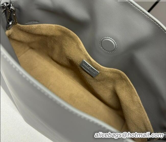 Top Grade Loewe Flamenco Medium Clutch in Nappa Calfskin Leather 262386 Pearly Grey 2026