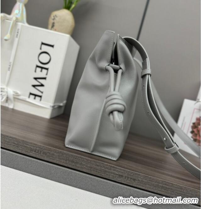 Top Grade Loewe Flamenco Medium Clutch in Nappa Calfskin Leather 262386 Pearly Grey 2026