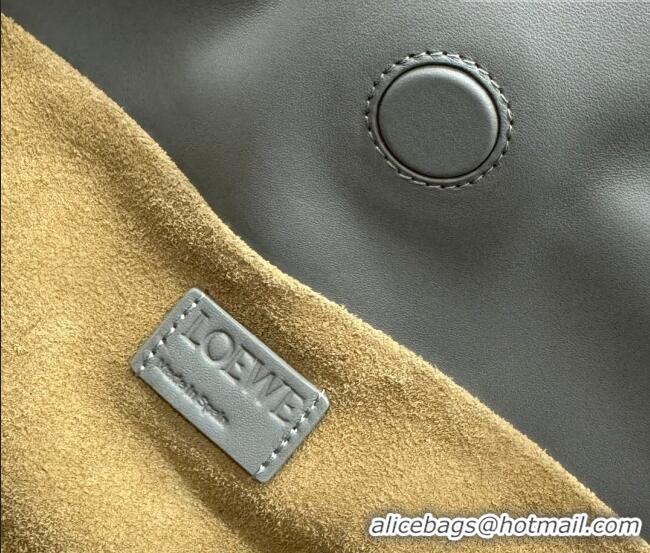 Top Grade Loewe Flamenco Medium Clutch in Nappa Calfskin Leather 262386 Pearly Grey 2026
