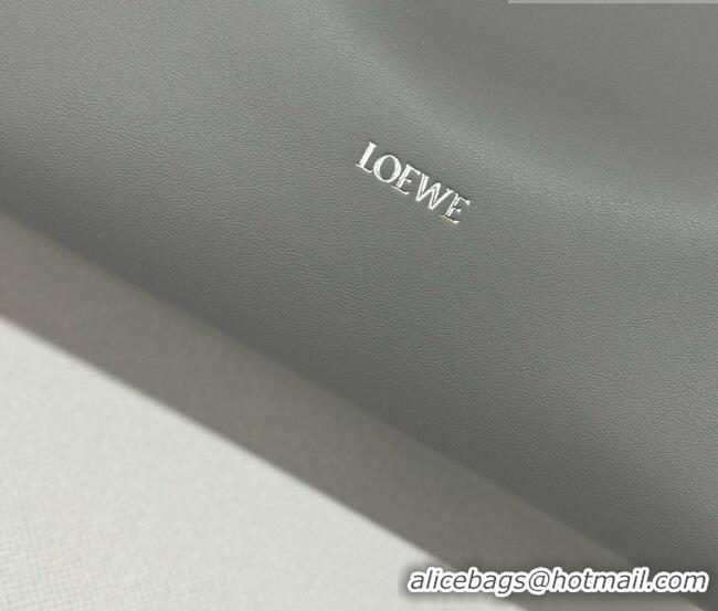Top Grade Loewe Flamenco Medium Clutch in Nappa Calfskin Leather 262386 Pearly Grey 2026