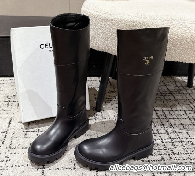 Perfect Celine Margaret High Boots 3.5cm in Calfskin Leather Black 1209058 2026