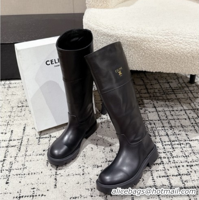 Perfect Celine Margaret High Boots 3.5cm in Calfskin Leather Black 1209058 2026