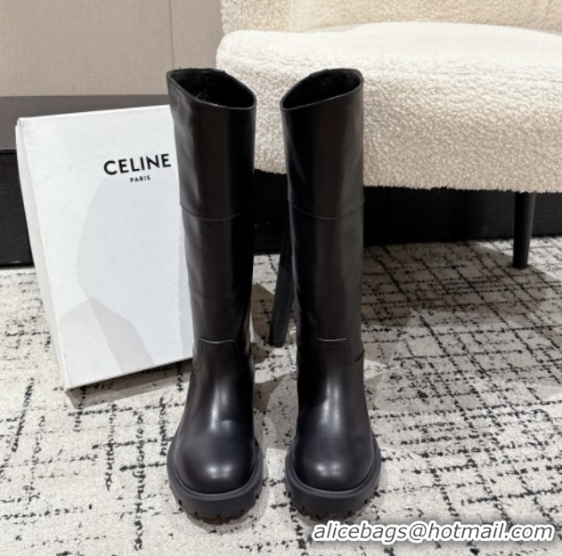 Perfect Celine Margaret High Boots 3.5cm in Calfskin Leather Black 1209058 2026
