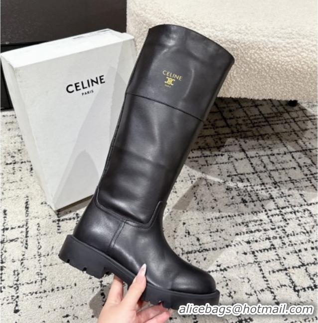Perfect Celine Margaret High Boots 3.5cm in Calfskin Leather Black 1209058 2026