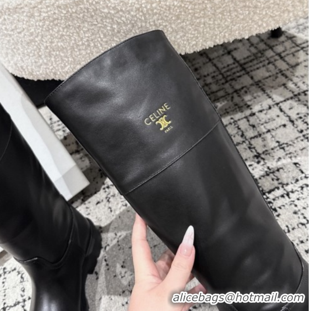 Perfect Celine Margaret High Boots 3.5cm in Calfskin Leather Black 1209058 2026