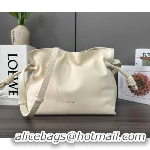 Top Grade Loewe Flamenco Medium Clutch in Nappa Calfskin Leather 262386 Cream White 2026